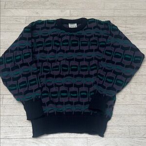 Men's Crewneck Sweater - Black, Green, Purple